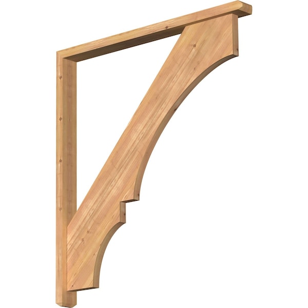 Ekena Millwork Balboa Craftsman Smooth Bracket w/ Offset Brace, Western Red Cedar, 3 1/2"W x 40"D x 44"H BKT0402X40X44BOA04SWR - main